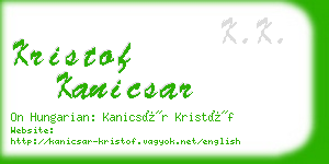 kristof kanicsar business card